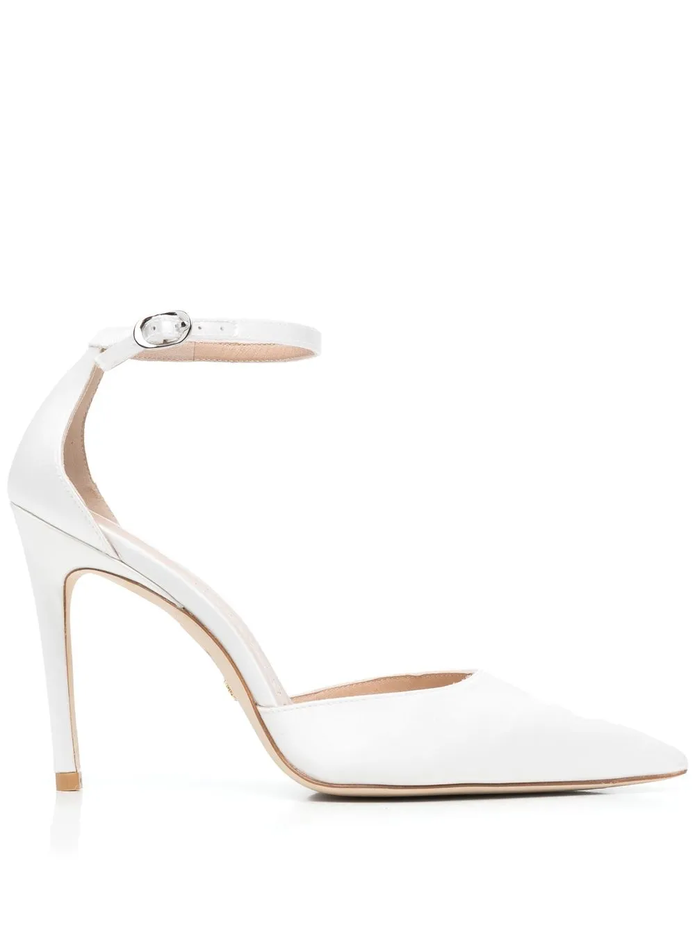 

Stuart Weitzman zapatillas con puntera en punta y con tacón 110mm - Blanco