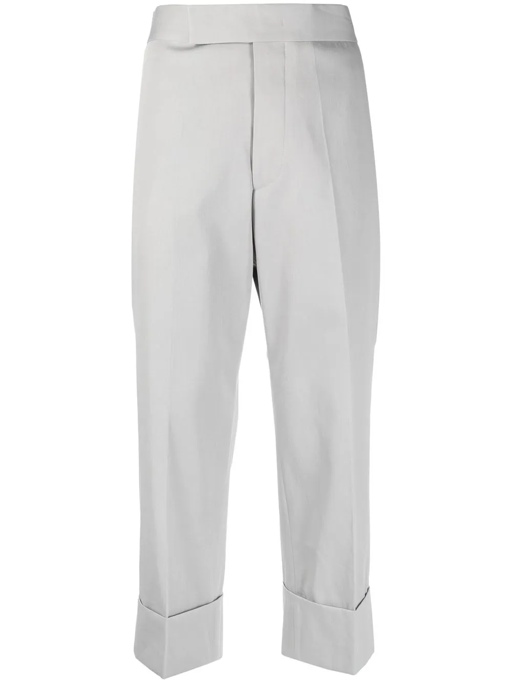 

SAPIO pressed-crease cotton cropped trousers - Grey