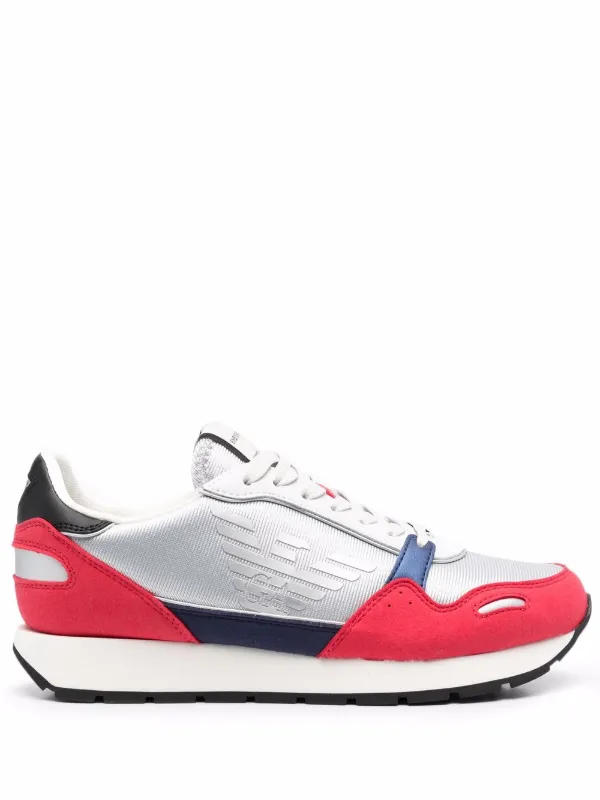 emporio armani panelled sneakers