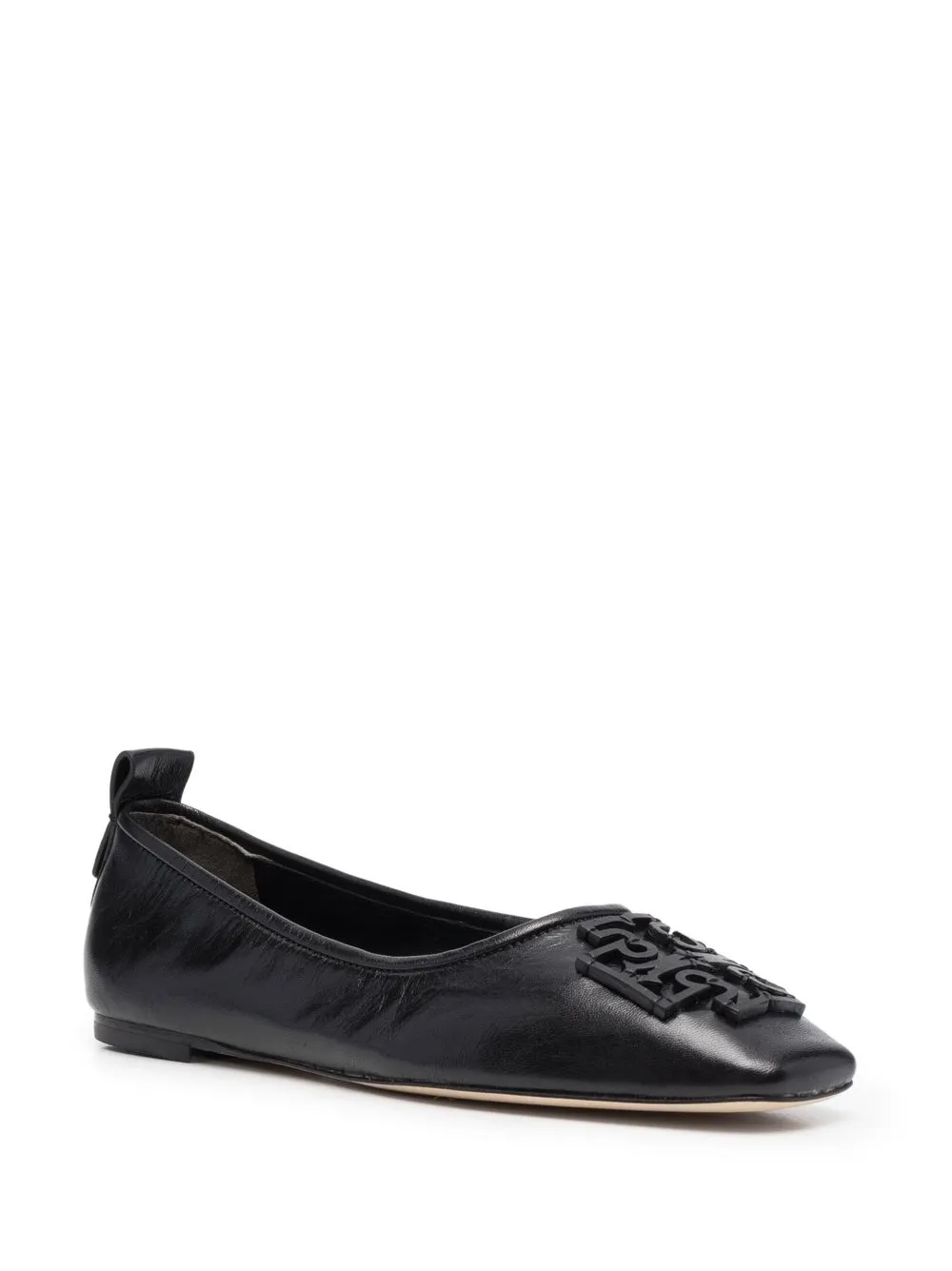 Tory Burch Double T leren ballerina's - Zwart