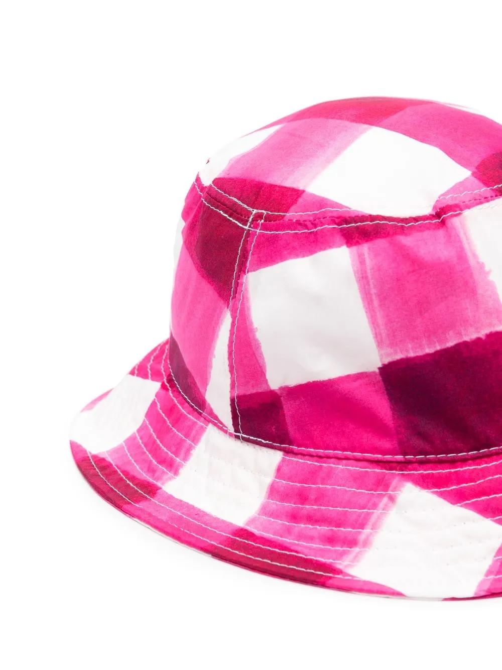 MSGM Vissershoed met gingham ruit - Roze