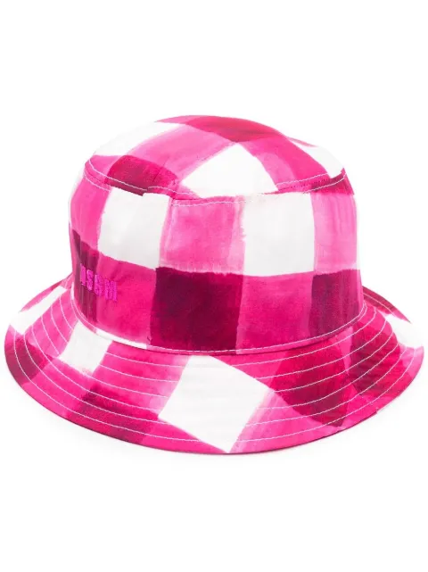 MSGM gingham-check bucket hat