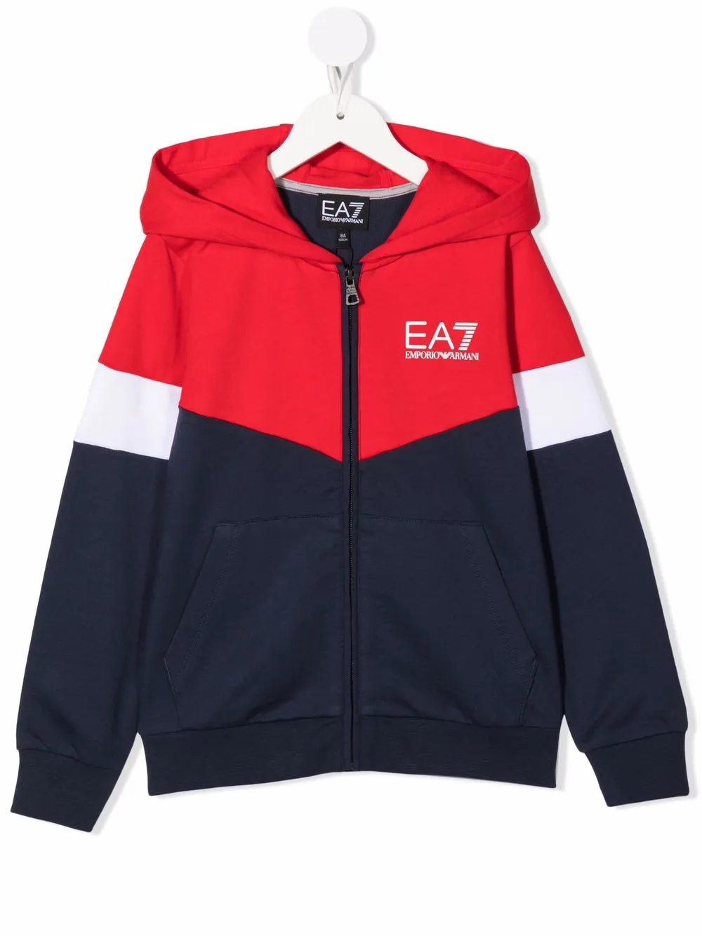 

Emporio Armani Kids logo-print zip-up hooded jacket - Blue