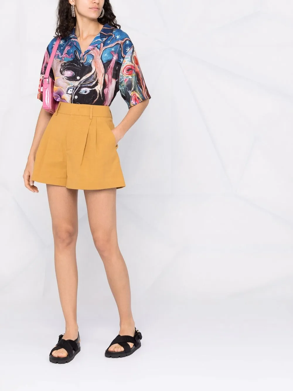  Red Valentino High-waisted Tailored Shorts - Yellow 