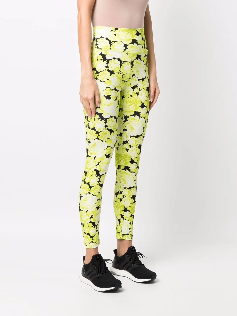  Msgm High-waist Floral Leggings - Yellow 
