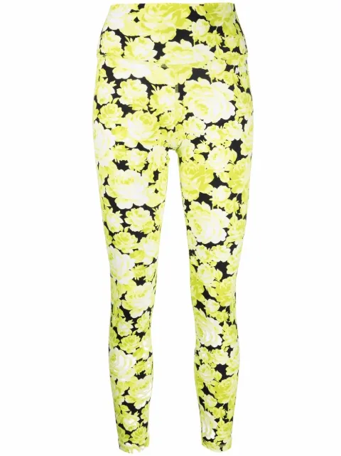 MSGM legging fleuri à taille haute