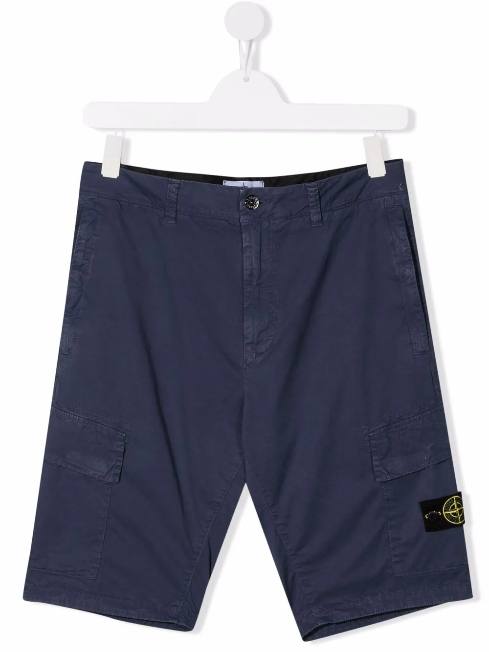 

Stone Island Junior shorts cargo con parche del logo - Azul