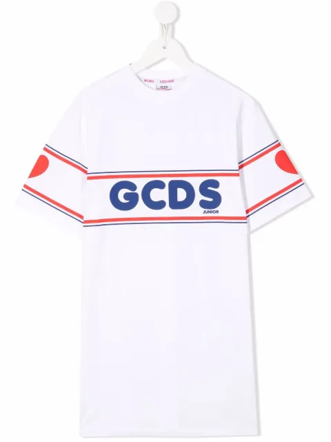 Gcds Kids vestido estilo playera con logo estampado