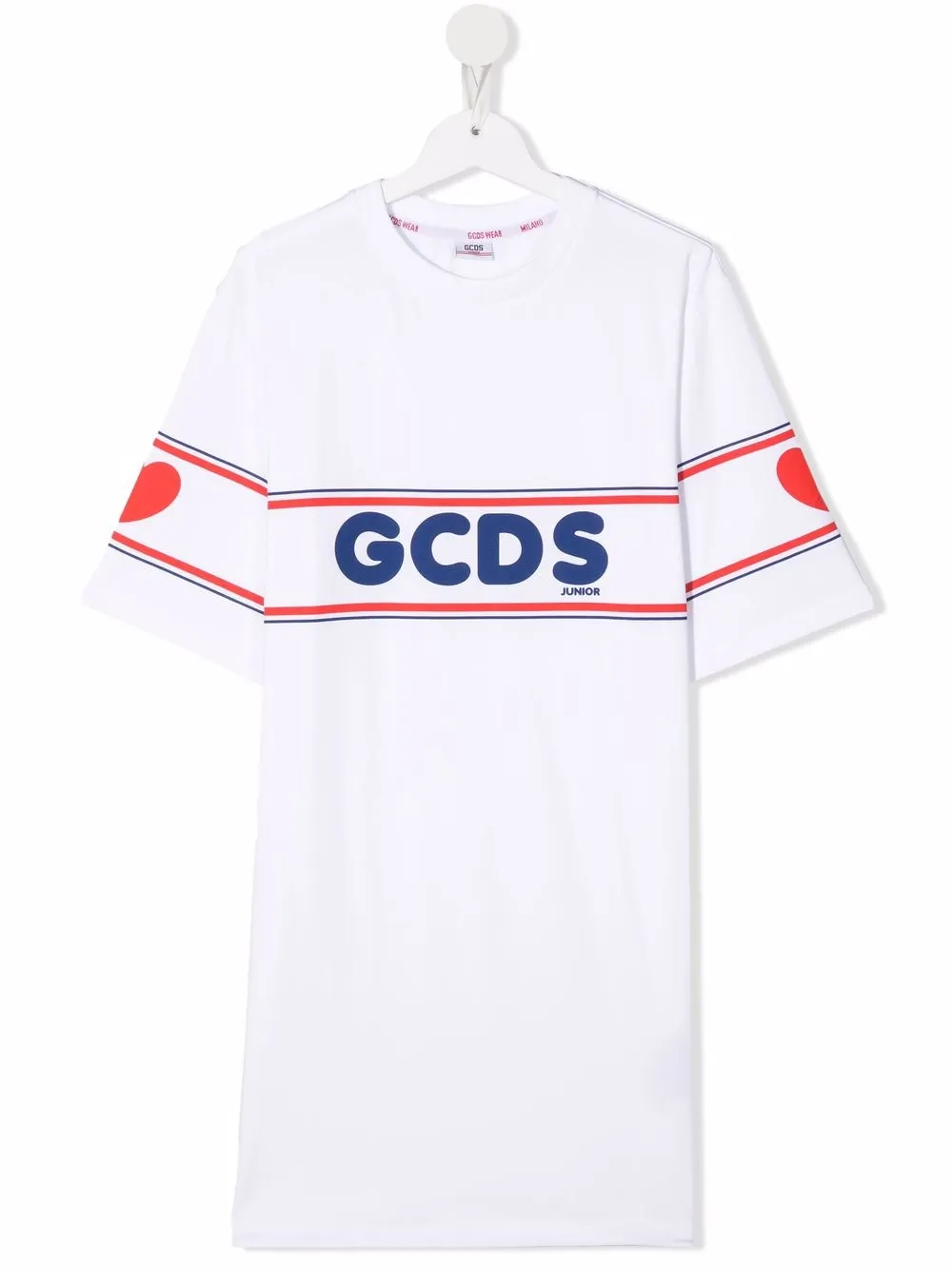 

Gcds Kids vestido estilo playera con logo estampado - Blanco