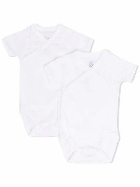 Petit Bateau بودي بأكمام قصيرة ورقبة V