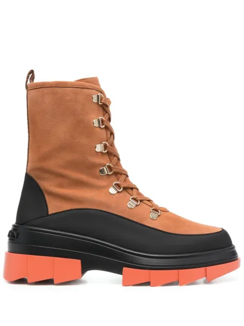 Stuart Weitzman panelled lace-up chunky boots