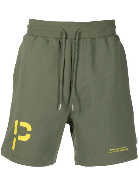Purple Brand short de sport à logo imprimé