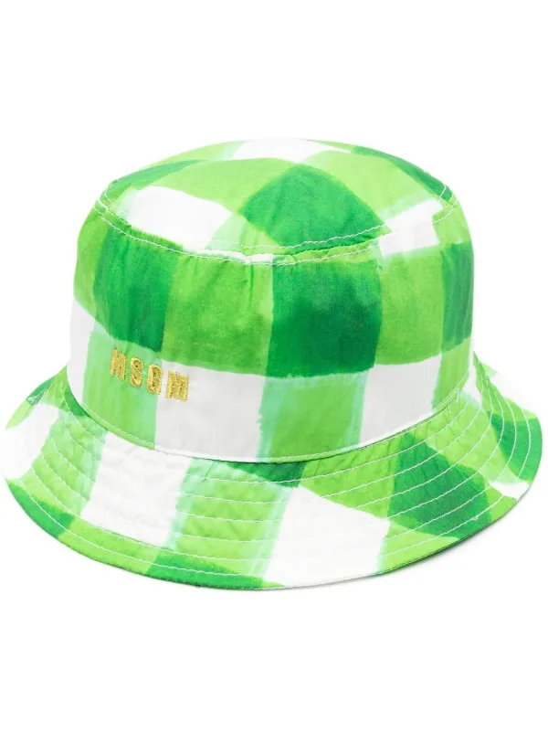 MSGM gingham-check Bucket Hat - Farfetch