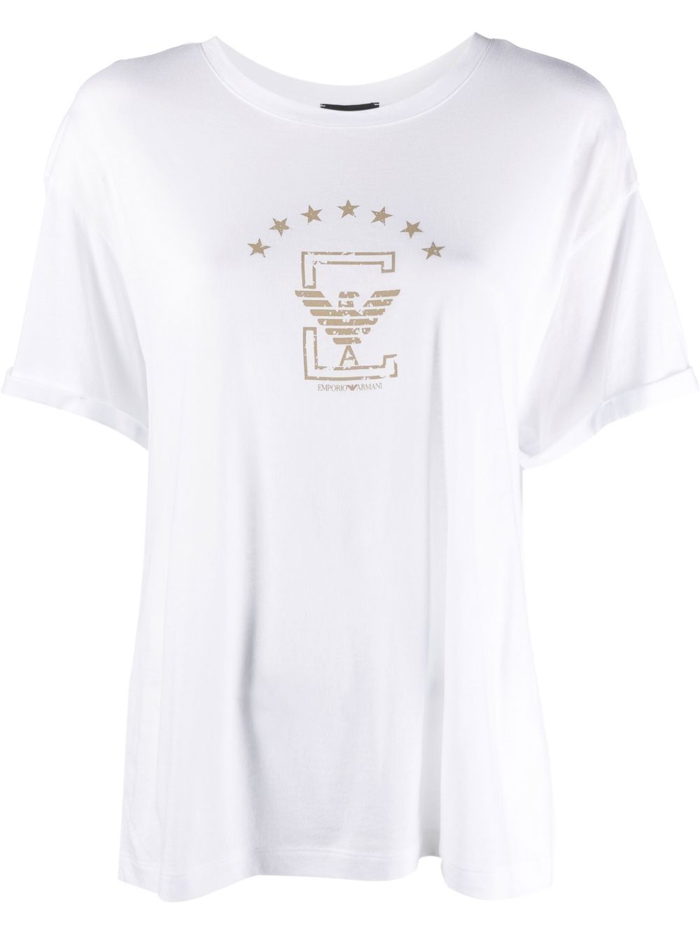 

Emporio Armani playera con logo estampado - Blanco