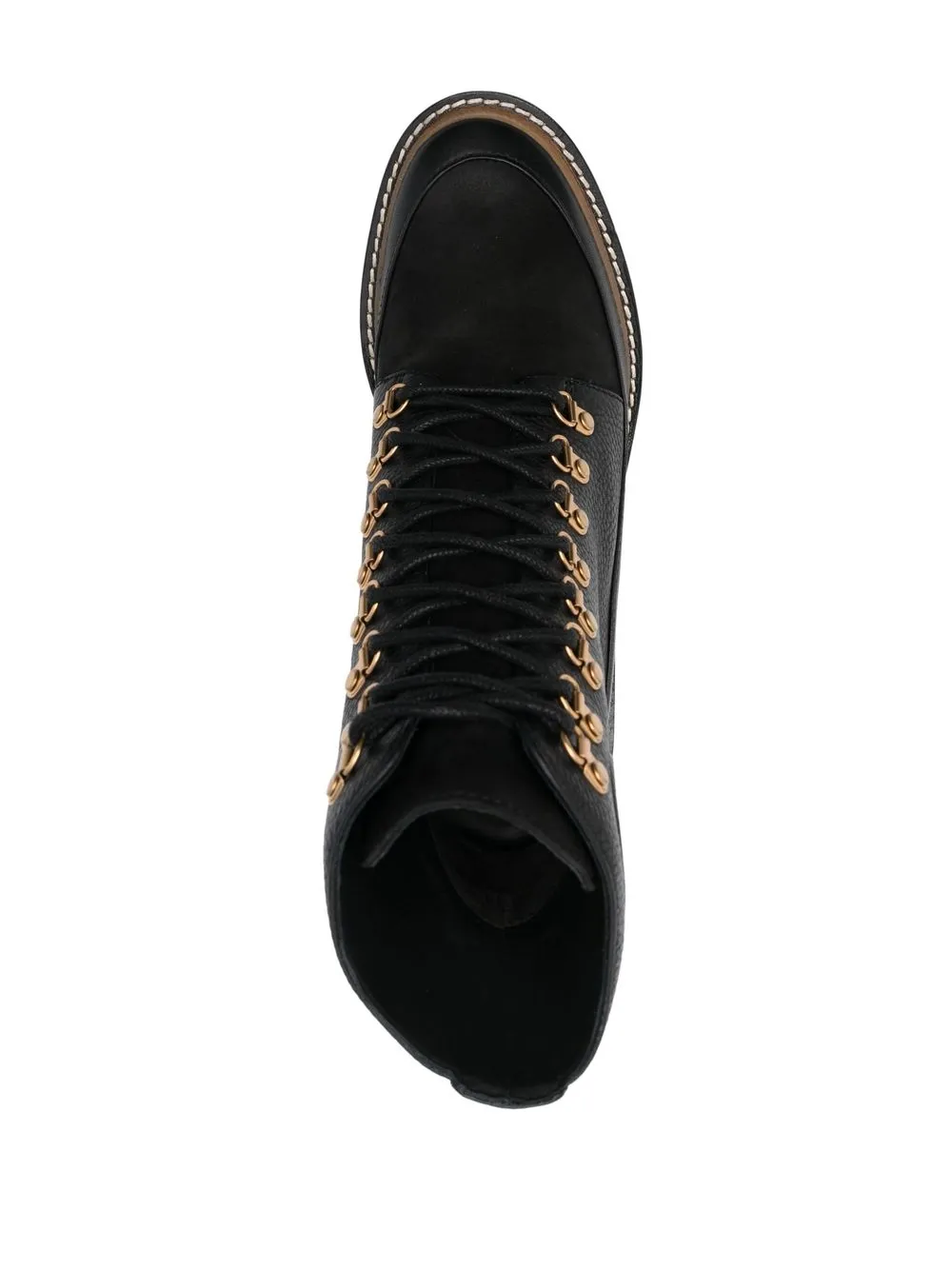 TORY BURCH 100MM LACE-UP LEATHER BOOTS