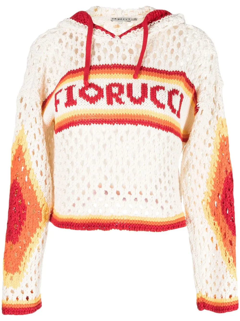 

Fiorucci hoodie de tejido flojo con logo bordado - Blanco