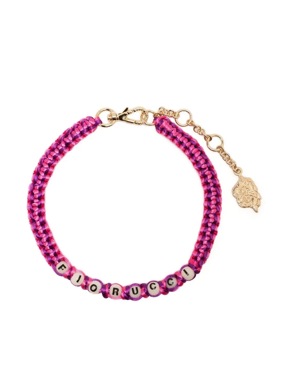 

Fiorucci pulsera con cuentas y logo - Rosado