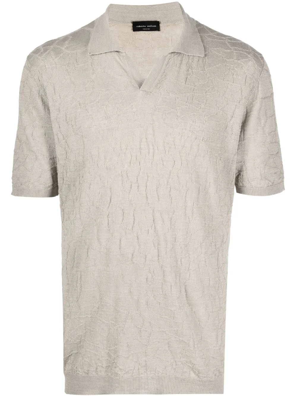 

Roberto Collina linen embroidered polo shirt - Neutrals