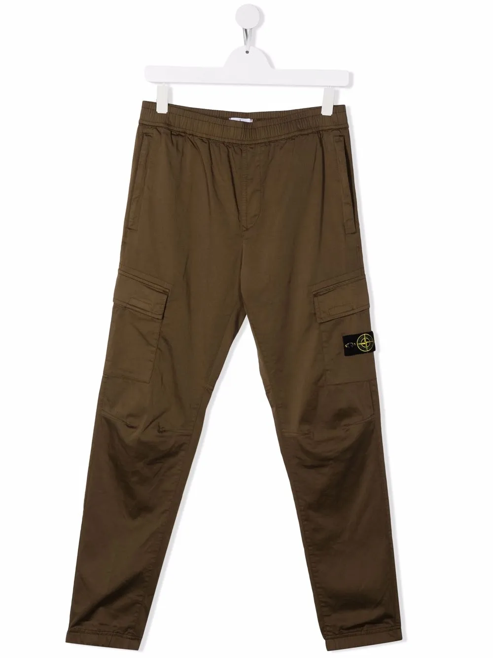 

Stone Island Junior TEEN logo-patch cargo trousers - Green