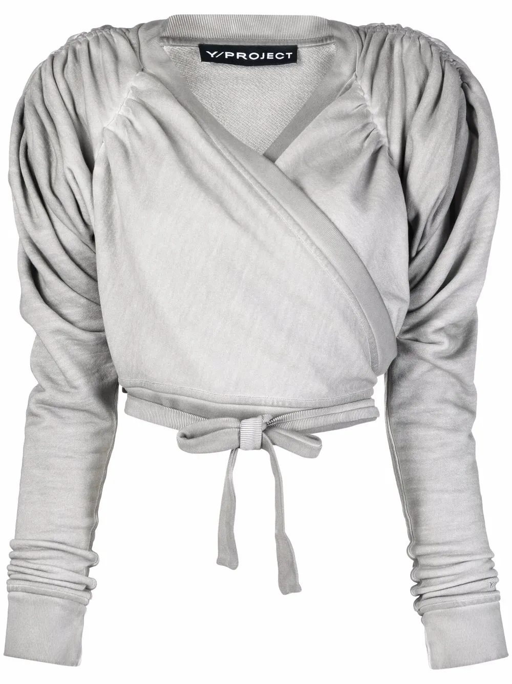 

Y/Project top cruzado con hombros fruncidos - Gris