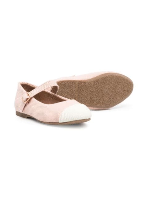 Bebe contrasting toe-cap ballerina shoes