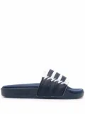 adidas stripe-print pool slides - Blue