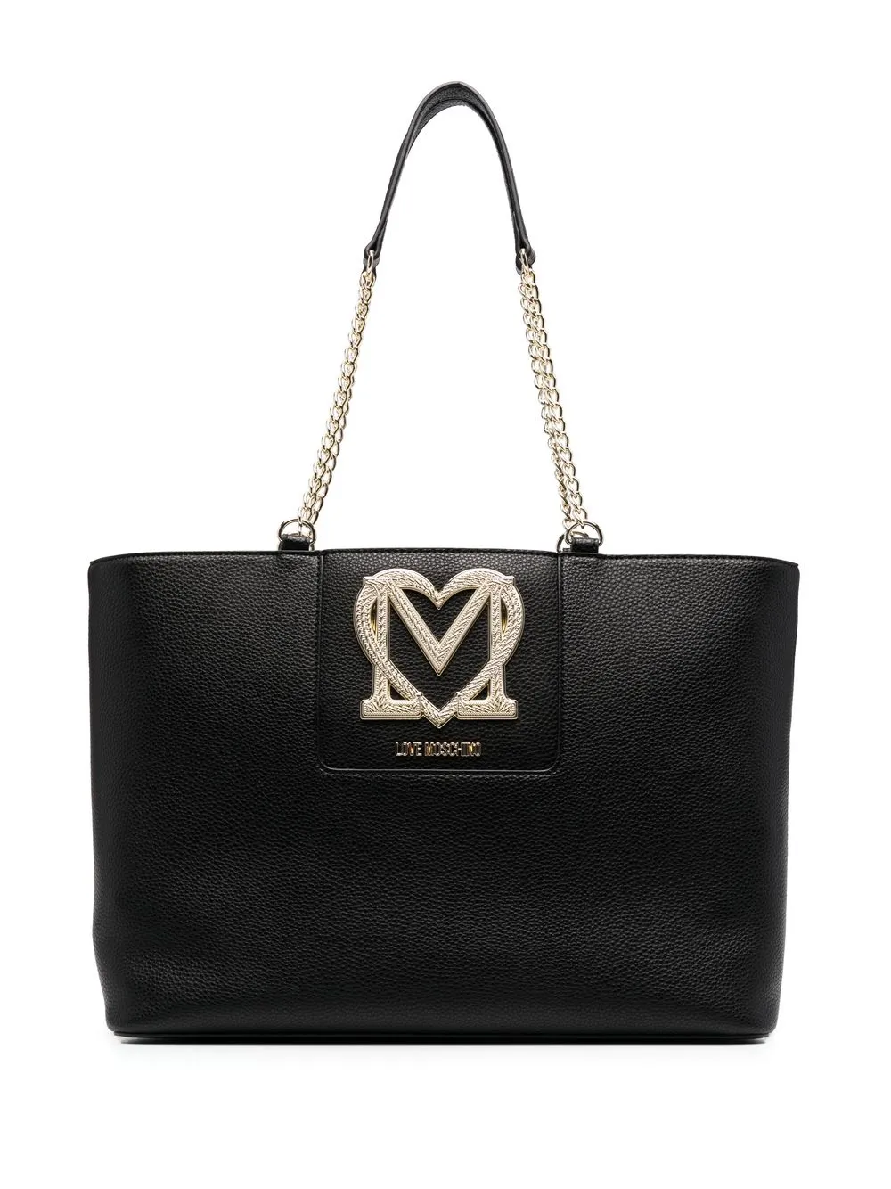 

Love Moschino tote con placa del logo - Negro