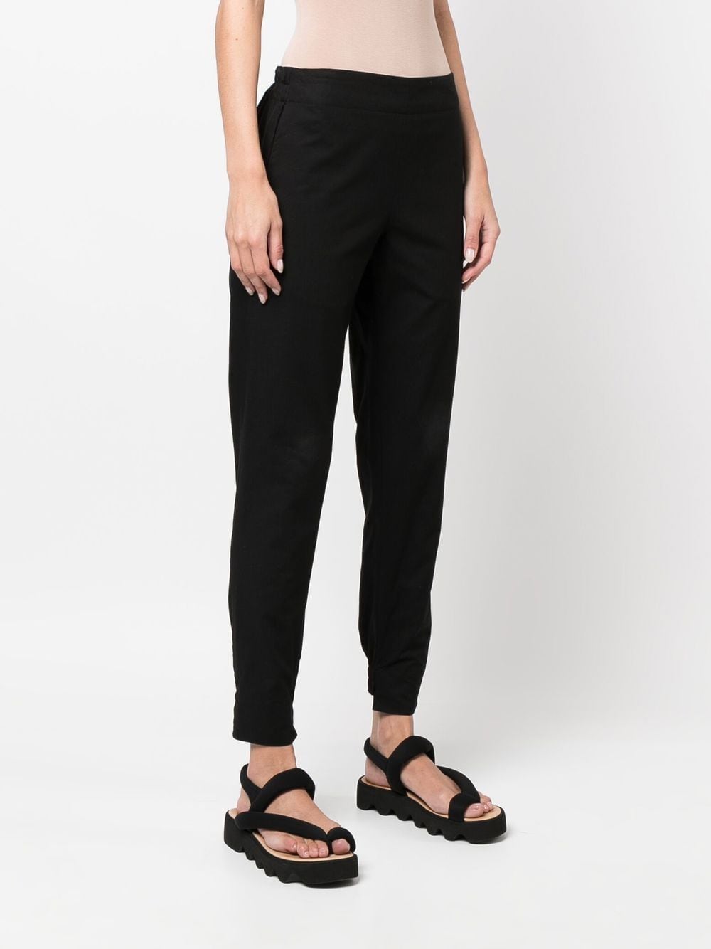 Shop Toogood Cotton Tapered Trousers In Schwarz