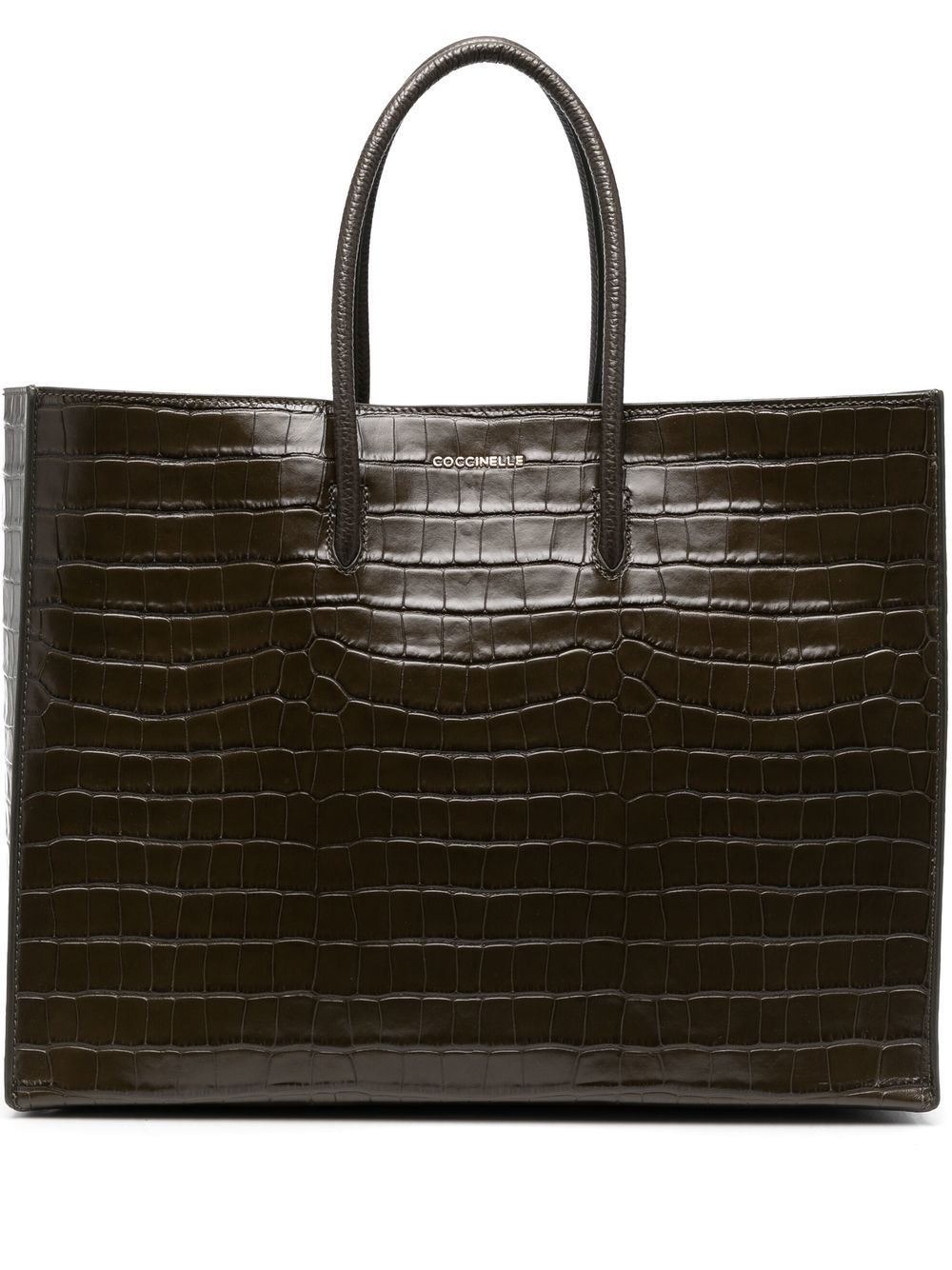 

Coccinelle crocodile-embossed top-handle tote bag - Brown