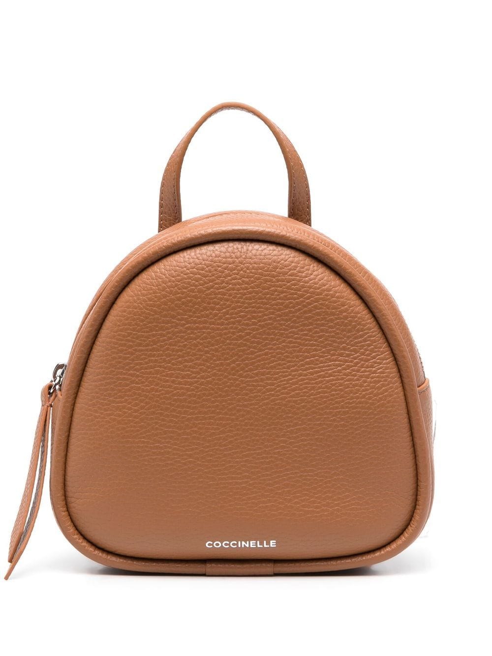 Coccinelle Embossed Logo Backpack In Brown