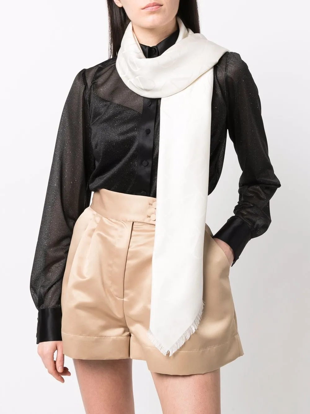 Valentino Garavani Sjaal met logoprint - Wit