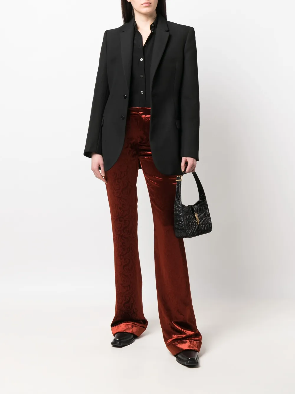 Saint Laurent Fluwelen broek - Oranje