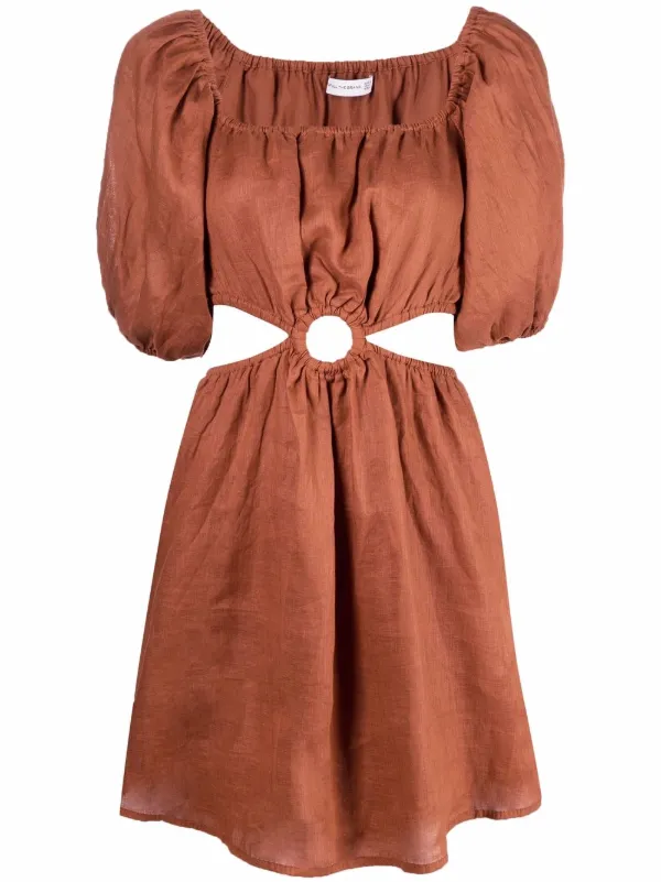 Faithfull The Brand Almero Linen Mini Dress Spice