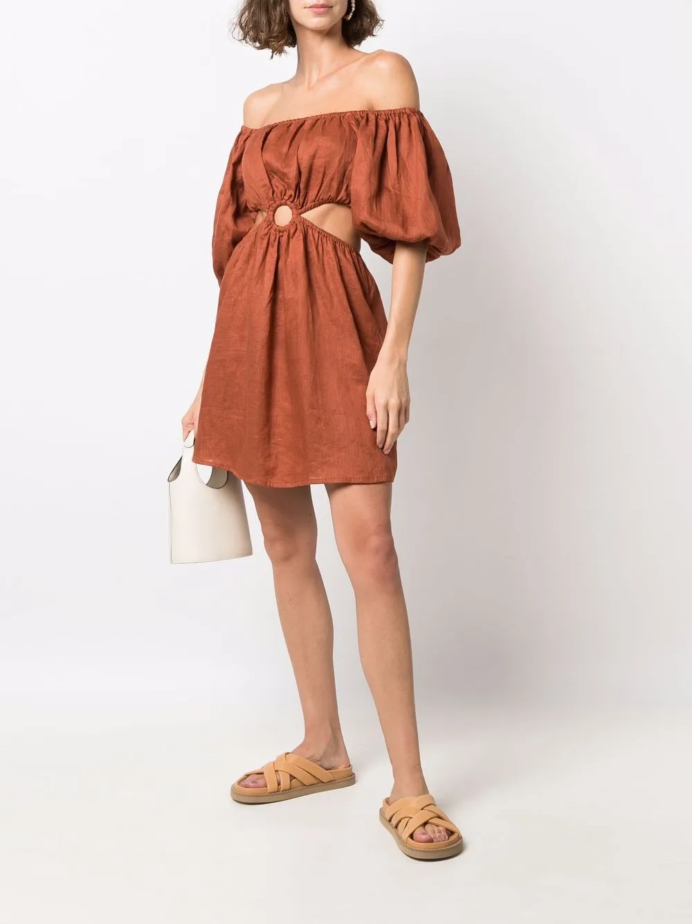 Faithfull the Brand Jurk met print - Bruin