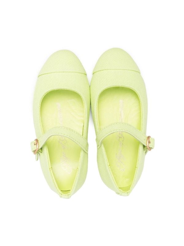 Bebe side-buckle ballerina shoes Farfetch Girls Shoes Flat Shoes Ballerinas Green 