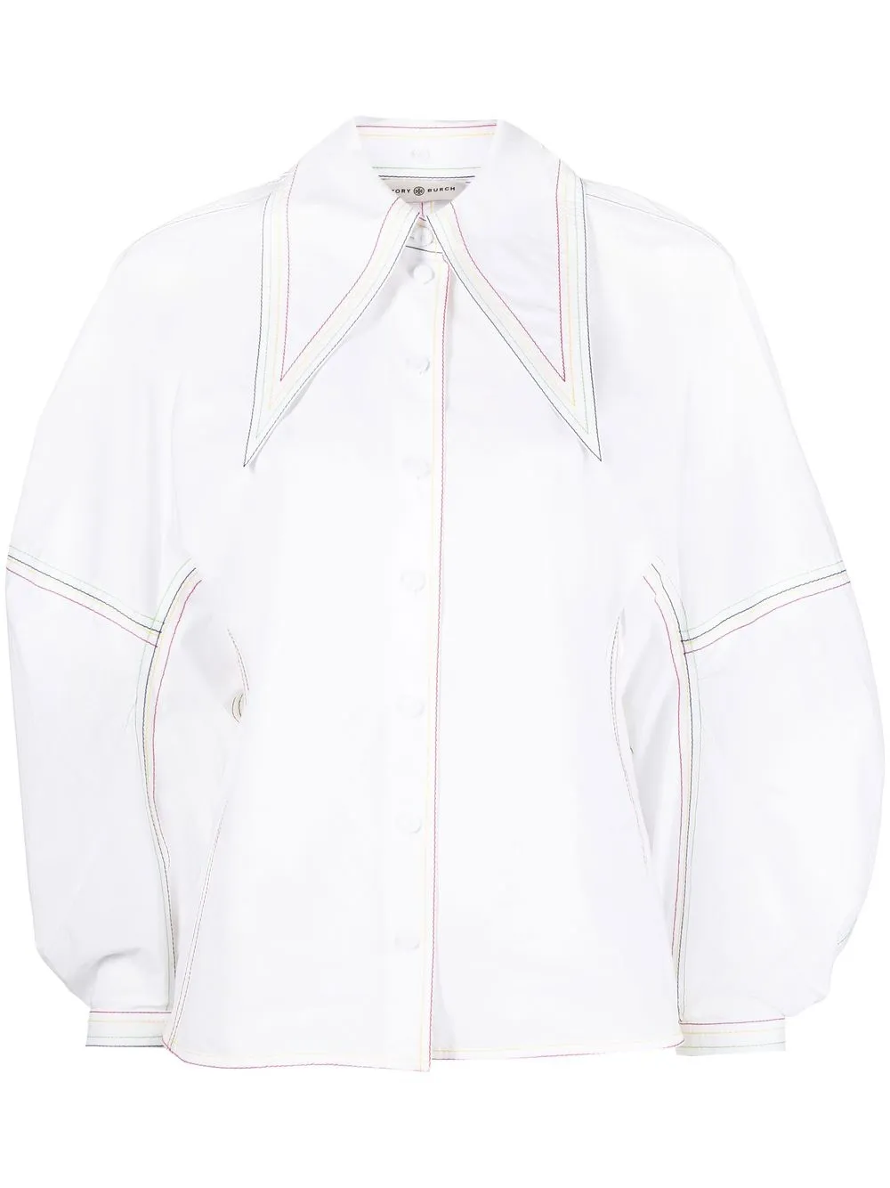Tory Burch blusa de popelina con moño - Blanco