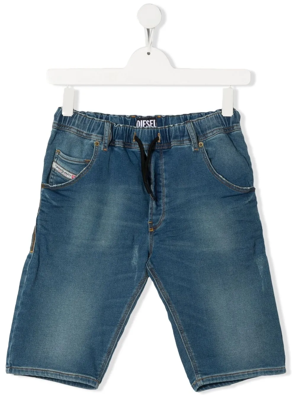 

Diesel Kids shorts rectos de mezclilla con bolsillos - Azul
