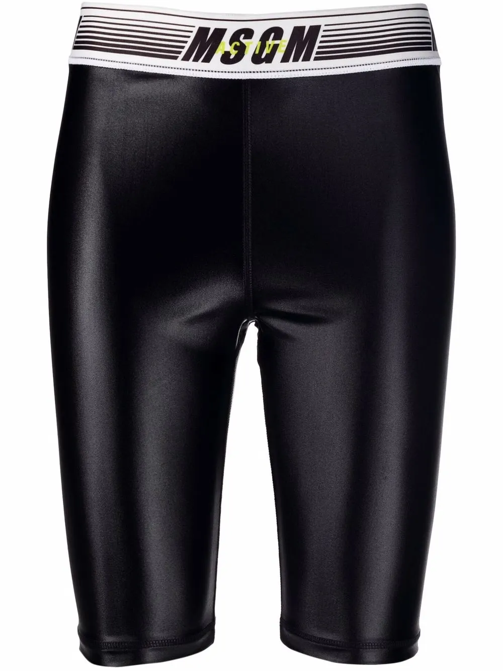 MSGM shorts biker con logo estampado - Negro