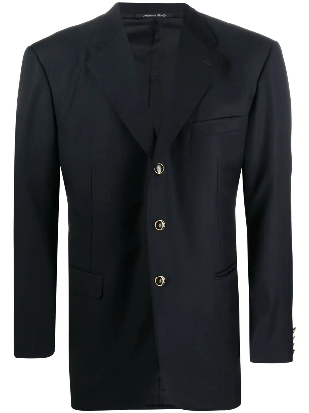 

Yves Saint Laurent Pre-Owned blazer con botones en relieve 1990 - Azul