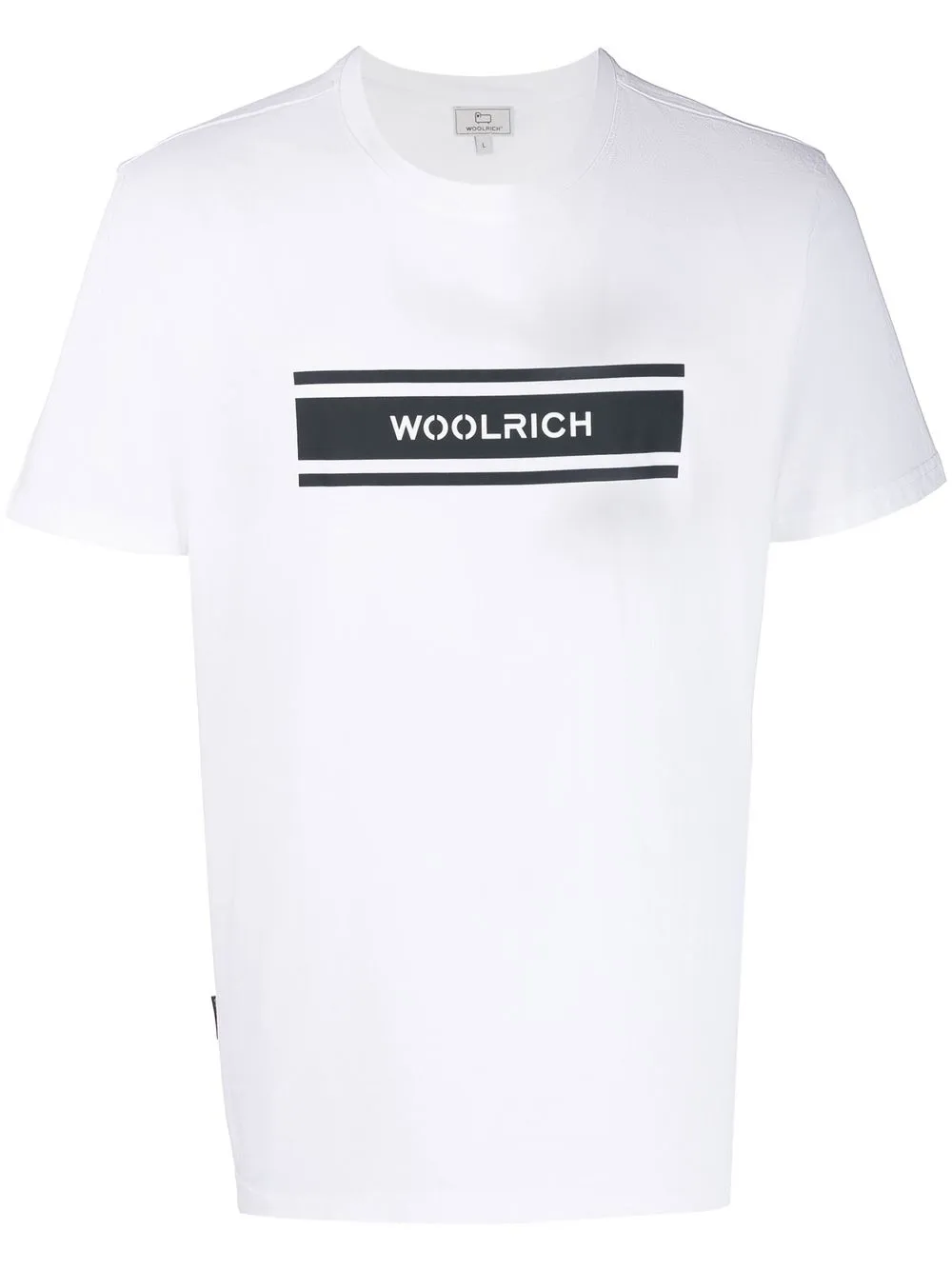 

Woolrich playera con franja del logo - Blanco