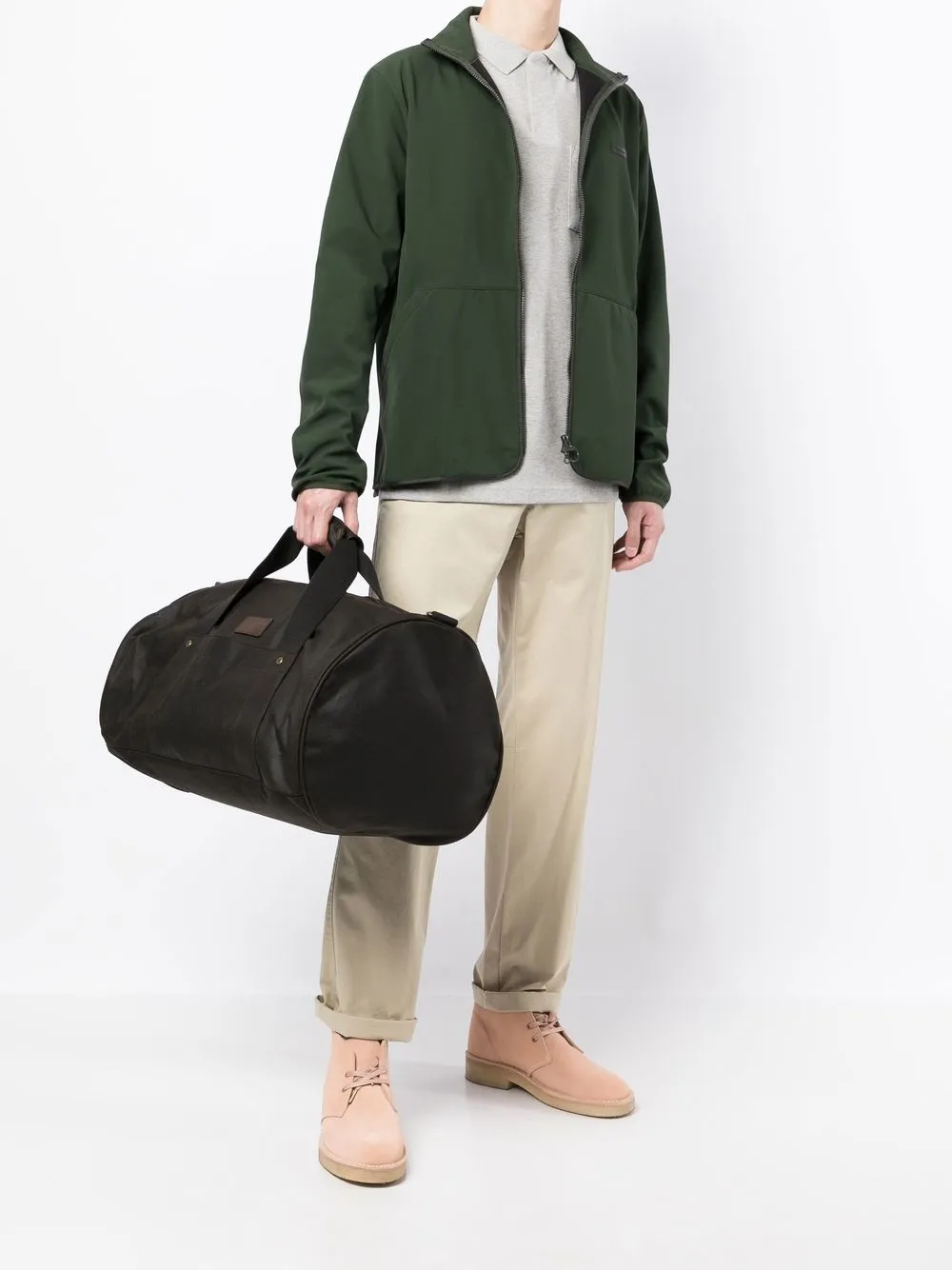 Barbour Duffeltas met wax laag - Zwart