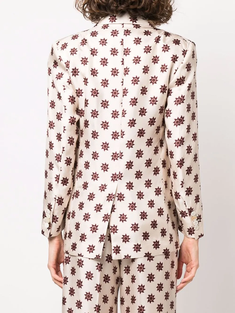 Alberto Biani Blazer met geometrisch patroon Beige