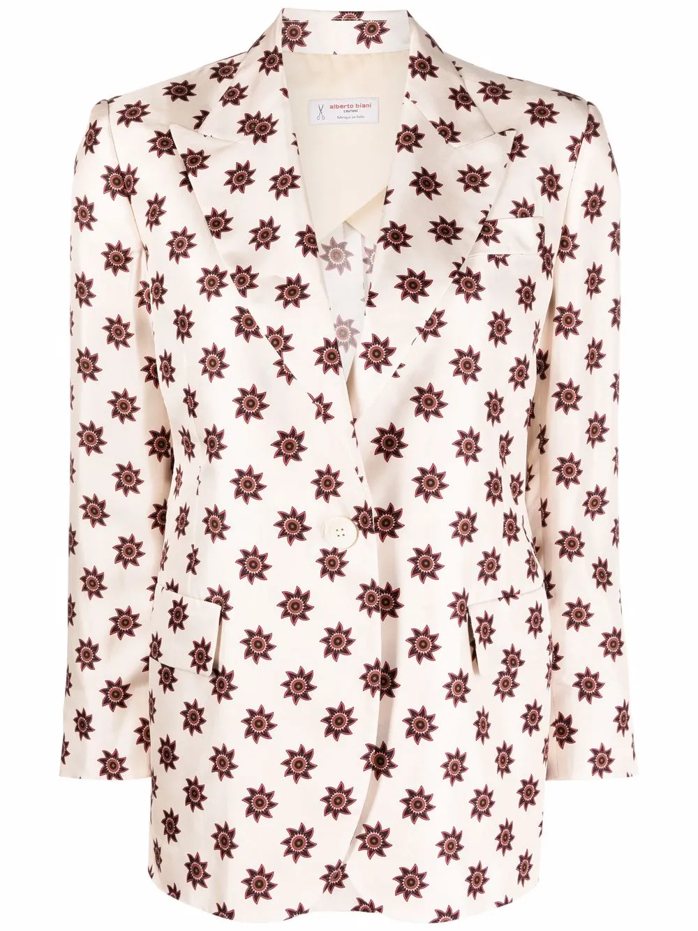 Alberto Biani geometric-pattern silk blazer | Neutrals | Image 1