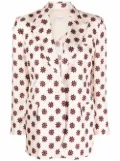 Alberto Biani geometric-pattern silk blazer - Neutrals