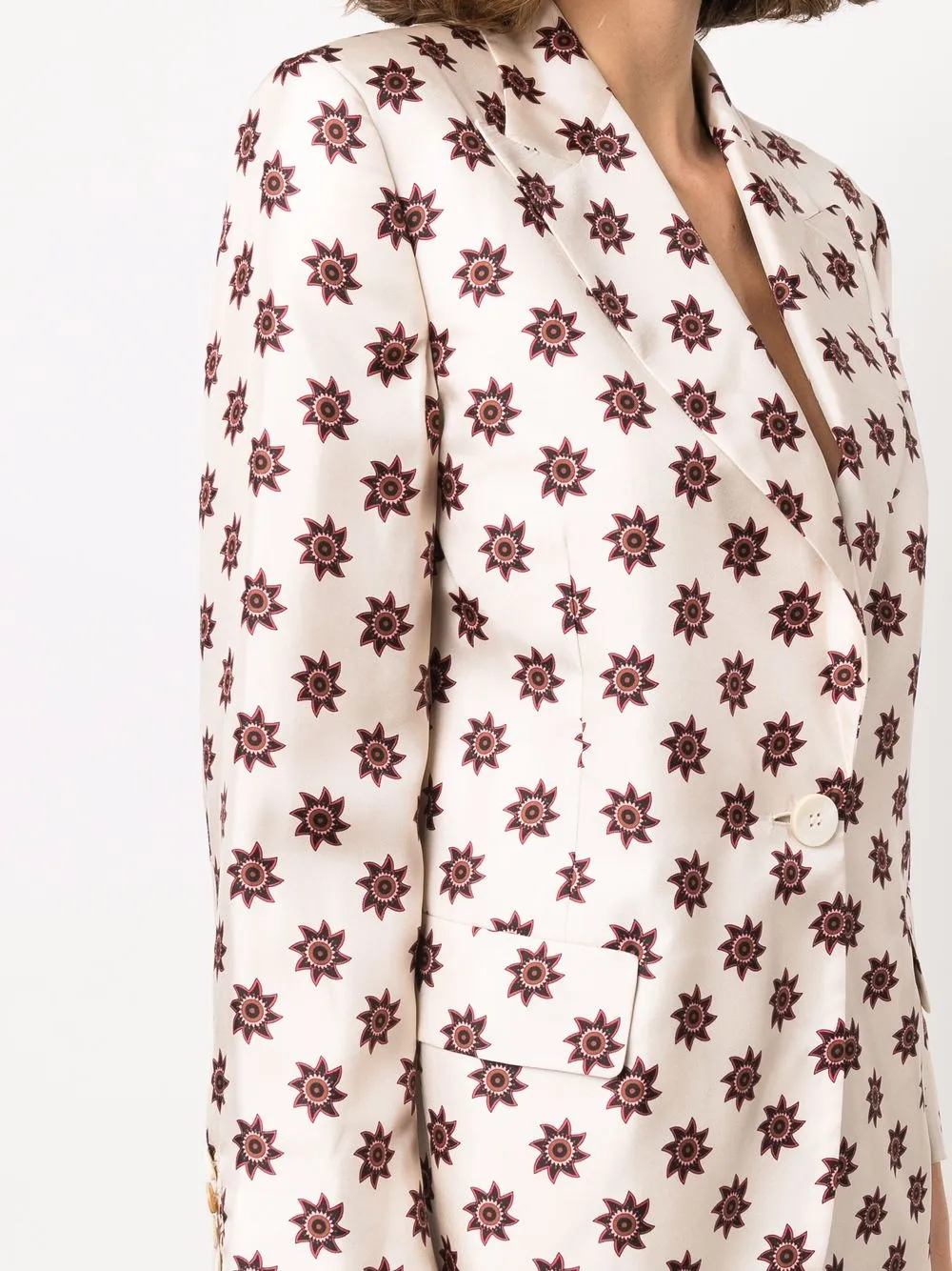 Alberto Biani Blazer met geometrisch patroon Beige