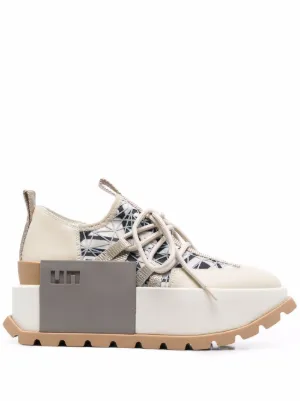 platform sneakers nude