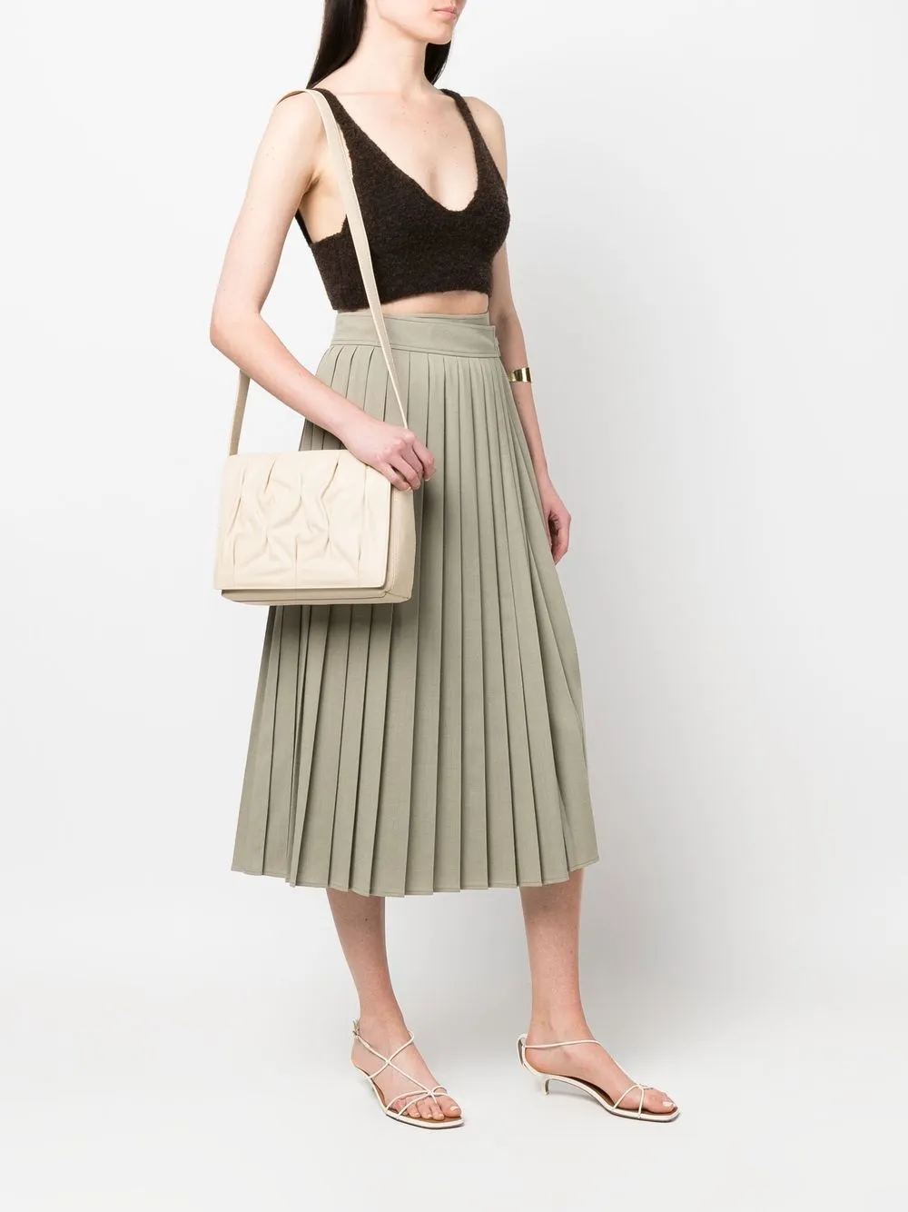 Coccinelle Leren schoudertas - Beige