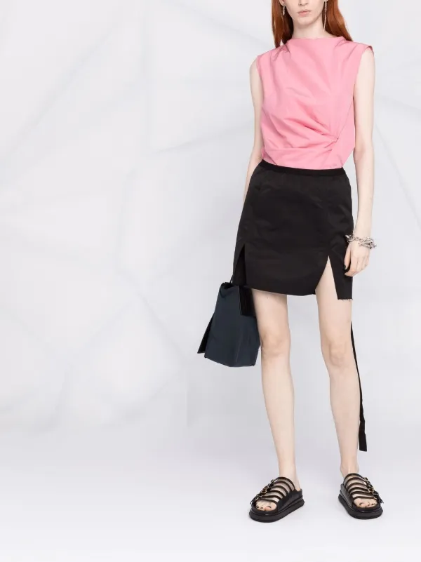 Rick Owens DRKSHDW フロントスリット ミニスカート - Farfetch Rick Owens DRKSHDW フロントスリット ミニスカート - Farfetch