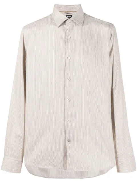 BOSS - striped button-up shirt
