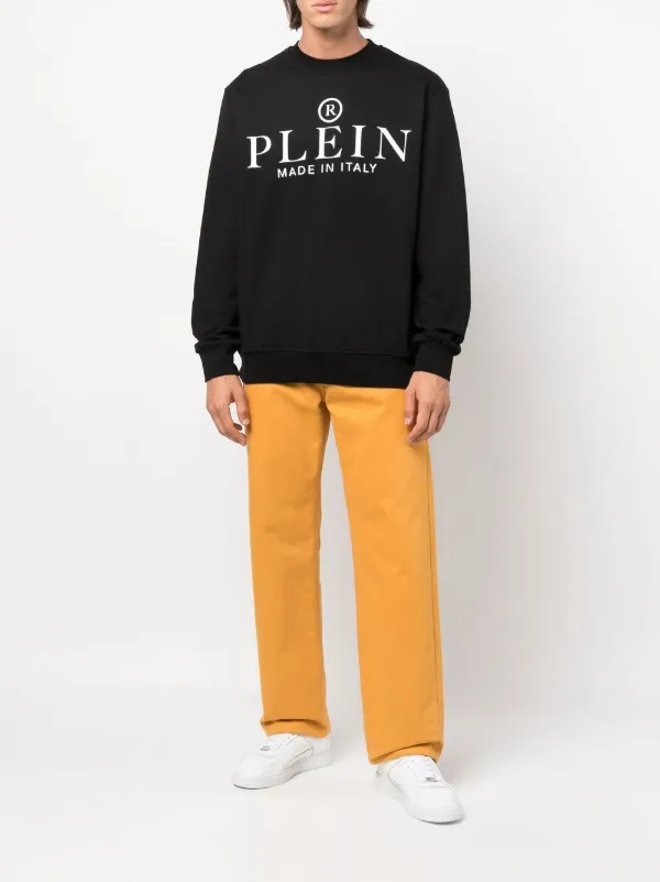 Philipp Plein logo print Crew Neck Sweatshirt Farfetch